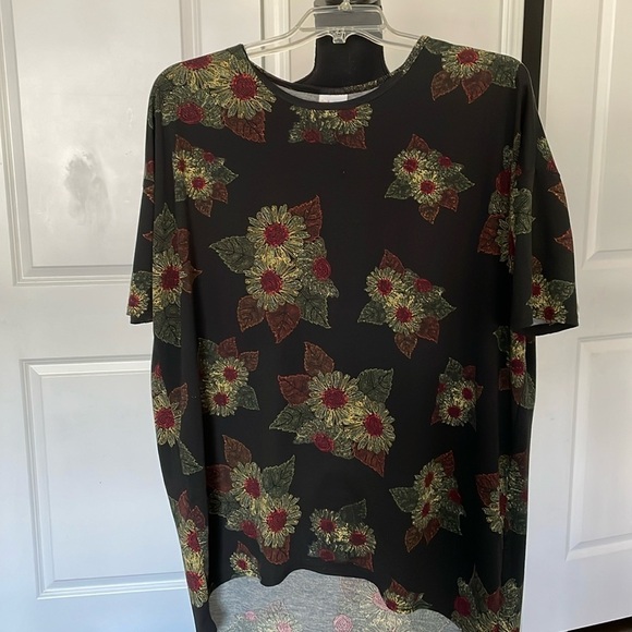 Lula Roe Women’s Top Tunic Size L Casual Asymmetrical Floral Print - Picture 1 of 10